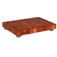 John Boos 18" x 12" Cherry Cutting Board with Groove & Stainless Feet - CHY-1812175-SSF