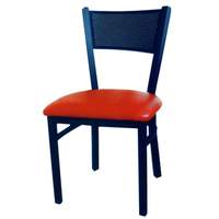 Atlanta Booth & Chair Black Textured Metal Restaurant Mesh Back Chair w/ Wood Seat - MC311 WS