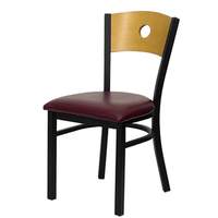 Atlanta Booth & Chair Circle Back Restaurant Chair Black Metal Frame & Wood Seat - MC350A WS