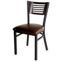 Atlanta Booth & Chair Slat Back Restaurant Chair Black Metal Frame & Wood Seat - MC350B WS