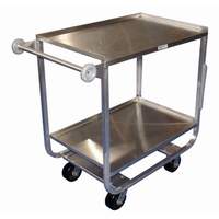 Winholt 21" x 33" Two Shelf All Welded Stainless Steel Utility Cart - UC-2-2133SS