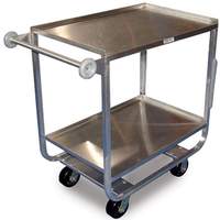 Winholt 21" x 49" Two Shelf All Welded Stainless Steel Utility Cart - UC-2-2149SS