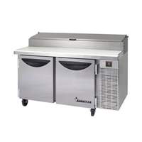Victory Refrigeration 65" Stainless Refrigerated Pizza Prep Table Cooler w/ 2 Door - VPT-65