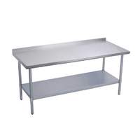 Elkay Foodservice 24"x24" Work Table 18/300 S/s 2" Upturn w/ Galvanized Shelf - EWT24S24-STG-24X