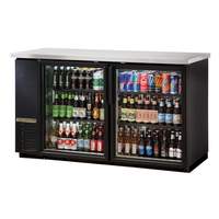 True 60in Glass Swing Door Back Bar Cooler with Black Finish - TBB-24-60G-HC-LD 