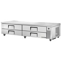 True 96" Stainless Steel Low Boy Chef Base Refrigerator - TRCB-96-HC