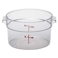 Cambro 12 ea - CamWear Round 2 Qt Clear Food Container w/ Handles - RFSCW2