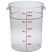 Cambro 6 ea - CamWear Round 22 Qt Clear Food Container w/ Handles - RFSCW22