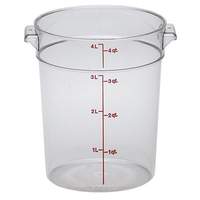 Cambro 12 ea - CamWear Round 4 Qt Clear Food Container w/ Handles - RFSCW4