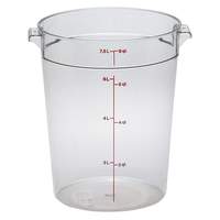 Cambro 12 ea - CamWear Round 8 Qt Clear Food Container w/ Handles - RFSCW8