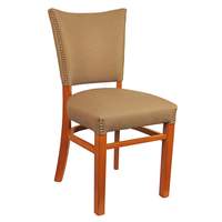 H&D Commercial Seating Cashew Fully Upholstered Back & Seat Restaurant Wood Chair - 8600FUB 