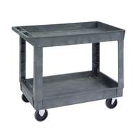 Lakeside 36in x 24in Deep Well Plastic Utility Cart with 2 Shelves - 2523 
