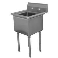 Advance Tabco 1 Compartment Sink 18 Gauge 24" x 24" x 12" Bowl Stainless - FE-1-2424-X