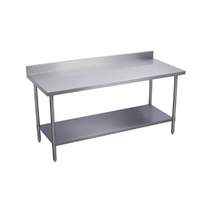 Elkay Foodservice 30" x 24" All S/s Work Table 16/400 4" Backsplash with Shelf - BWT24S30-BSX