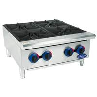 Globe 24" Chefmate Gas Hot Plate 4 Burners with Manual Controls - C24HT