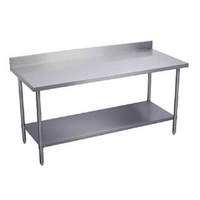 Elkay Foodservice 120"x24" Work Table 16/400 S/s 4" Riser w/ Galvanized Shelf - BWT24S120-BGX