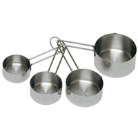 Update International Heavy Duty Stainless Steel Measuring Cup 4 Piece Set - MEA-CUP