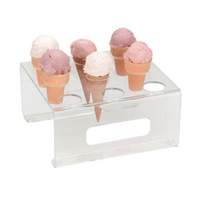 Dispense-Rite 9 Hole Acrylic Ice Cream Cone Holder Clear - CTCS-9C