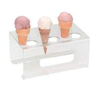 Dispense-Rite 6 Hole Acrylic Ice Cream Cone Holder Clear - CTCS-6C