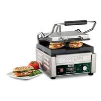 Waring 9.75in x 9.25in Ribbed Sandwich Panini Grill with Timer 120v - WPG150T 