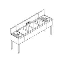 Perlick 48" Stainless 4 Compartment Underbar Sink Unit - TS44C