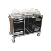Cadco Mobile Hot Food Serving Station w/ Black Skirt - 3 Pan - CBC-HHH