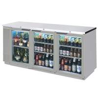 beverage-air 79in Three-Section Stainless Steel Back Bar Glass Door Cooler - BB78HC-1-G-S 