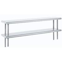 Advance Tabco 96 x 10 Table-Mounted Double Deck Stainless Steel Overshelf - ODS-10-96