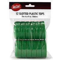 TableCraft Plastic Top for 6 Oz Shaker Green Slotted 1 Dozen - C260SLTGR