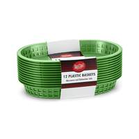 TableCraft Chicago Basket Oval 10.5in x 7in Green Set of 12 - C1076G 