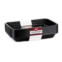 TableCraft Mas Grande Basket 11.75in x 8.5in x 1.5in Black Set of 12 - C1079BK