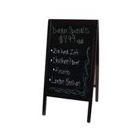 Winco Sidewalk Menu Board Sign Mahogany Wood w 4 Markers & Eraser - MBAF-3 