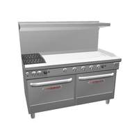 Southbend Ultimate 60in Range with 48in Griddle, Wavy Grates & 2 Std Ovens - 4602DD-4G* 