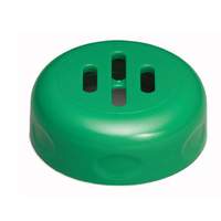 TableCraft 1 Dozen Green Slotted Plastic Shaker TOP ONLY Fits 6 or 8oz - C260SLTGR