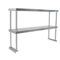 KPS Stainless Steel Double Overshelf for Prep Work Table 18 x 36 Top Mount NSF 