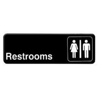 Thunder Group 9inx3in "Restrooms" Compliance Sign - PLIS9315BK 