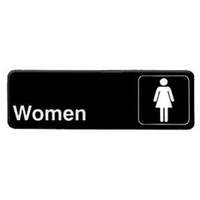Thunder Group 9inx3in "Women" Restroom Compliance Sign - PLIS9314BK 