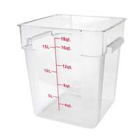 Thunder Group 18 Quart Square Clear Polycarbonate Food Storage Container - PLSFT018PC