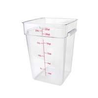 Thunder Group 1/ea 22qt Square Clear Polycarbonate Food Storage Container - PLSFT022PC 