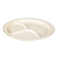 Thunder Group 1dz Nustone Tan 10-1/4in Melamine 3 Compartment Plate NSF - NS703T 