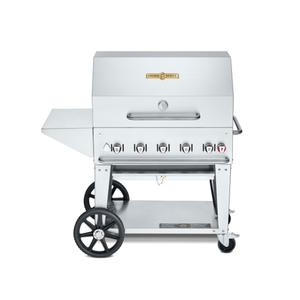 Crown Verity, Inc. 36in Stainless Natural Gas Outdoor Charbroiler Grill Package - CV-MCB-36PKG-NG
