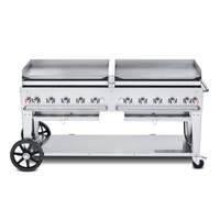 Crown Verity, Inc. 72in Stainless Steel Liquid Propane Mobile Outdoor Griddle - CV-MG-72LP