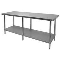 Thunder Group Flat Top Work Table Stainless Steel 30in x 96in x34in - SLWT43096F 