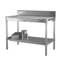 New Age 24inx 72in Knock-Down Poly Top Work Table with Rear Splash - 24PBS72KD 