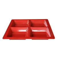 Thunder Group Four Compartment Melamine Tray 13.5" x 13.5" x 1.375" - PS5104