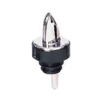 Spill-Stop Chrome Plastic Pourer With Black Collar Set of 144 - 371-00 
