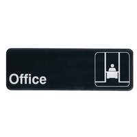 Update International 3" x 9" Office Sign - Black Plastic - S39-23BK