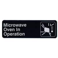 Update International 3" x 9" Microwave Oven In Use Sign - Black Plastic - S39-24BK