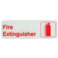 Update International 3" x 9" Fire Extinguisher Sign - Red on White Plastic - S39-16RD
