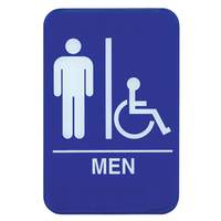 Update International 6" x 9" Men / Accessible Sign - Blue Plastic - S69-9BL